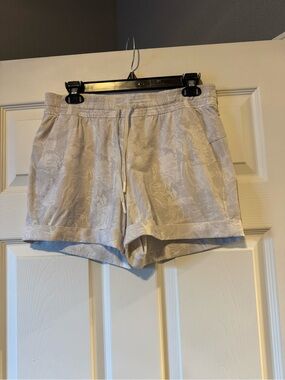 lululemon athletica Light Beige Printed Drawstring Athletic Shorts